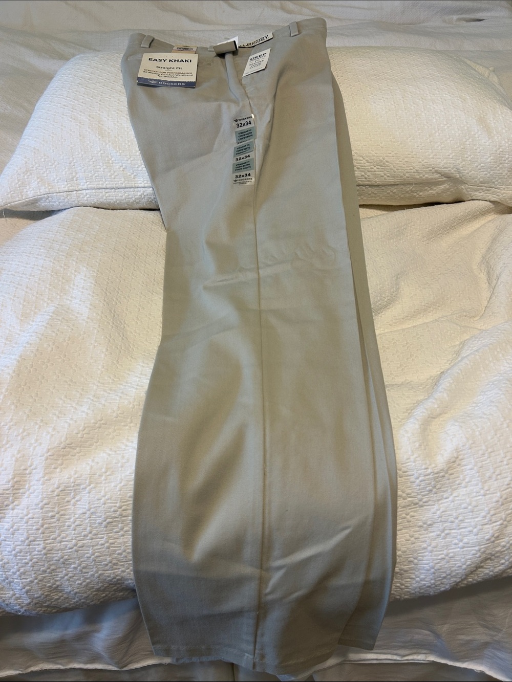 Docker men’s Easy Khaki Classic Straight Dress Pants - Light Khaki wrinkle free